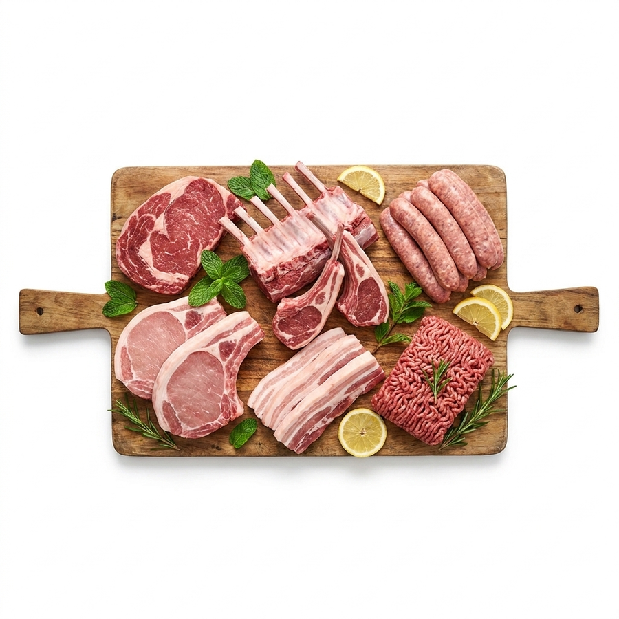 Taste The Farm Box — grass-fed beef, lamb and pasture-raised pork variety