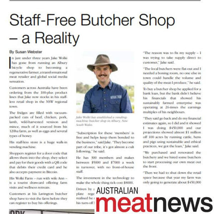 <strong>AUSTRALIAN MEAT NEWS </strong>June 2023. Staff-Free Butcher Shop – a Reality