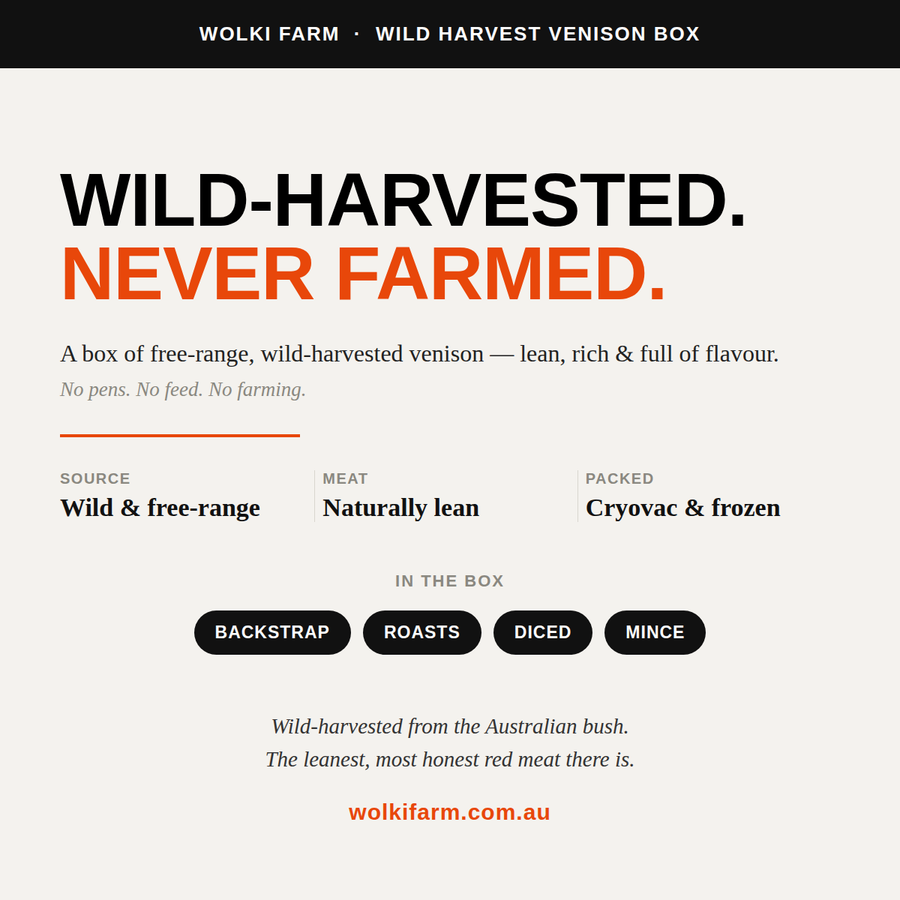 Wolki Farm Wild Harvest Venison Box — wild, free-range, lean — view 2