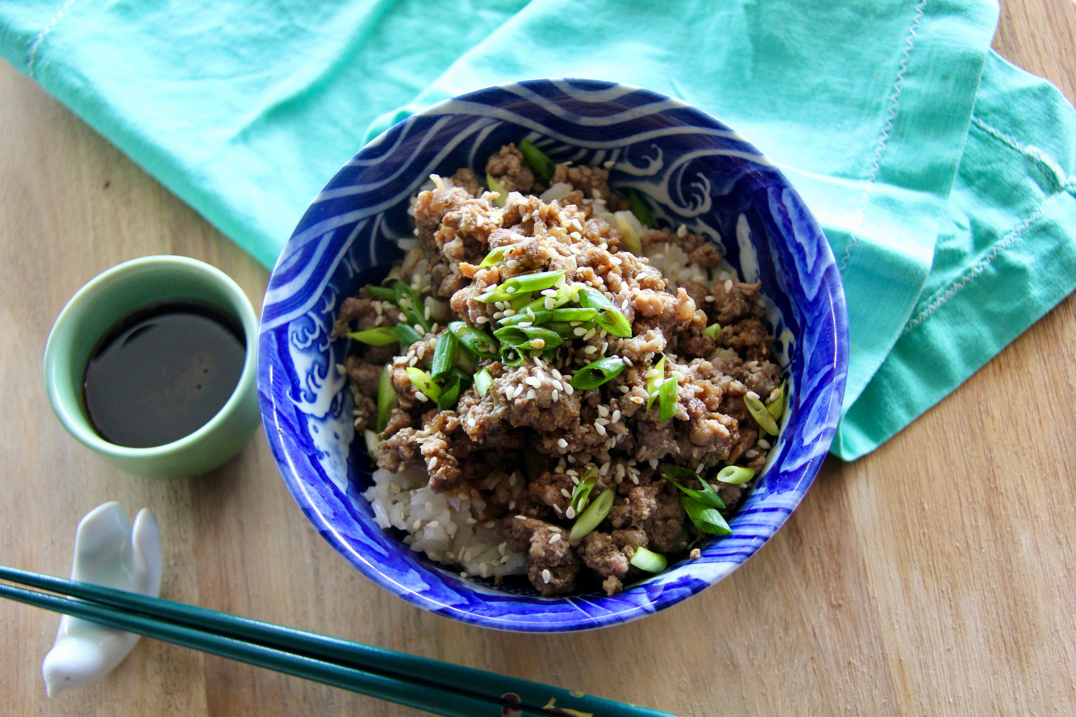 5 Spice Pork w/ Caramel soy sauce & Broth rice