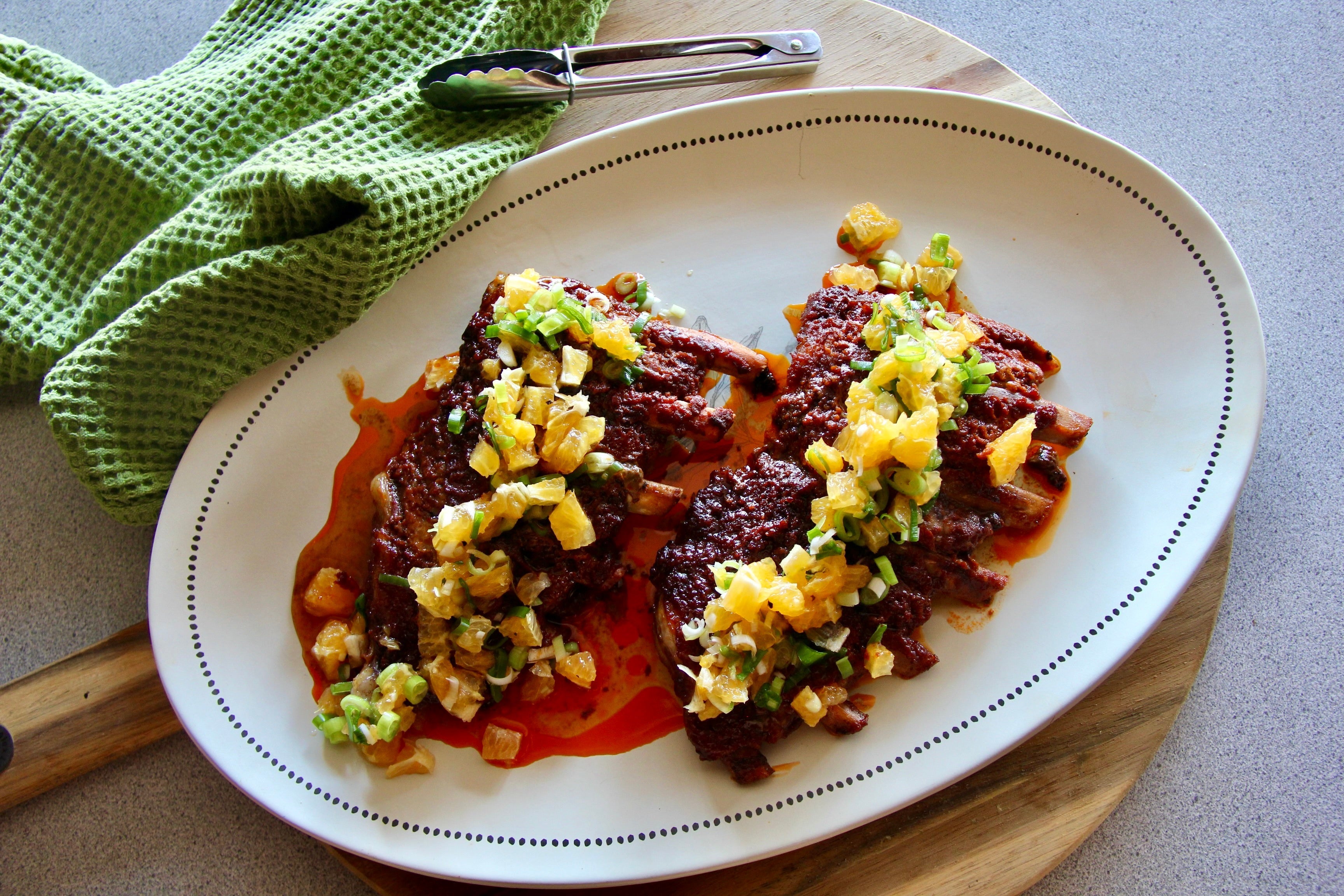 Paprika Honey Pork Ribs w/ Orange Salsa