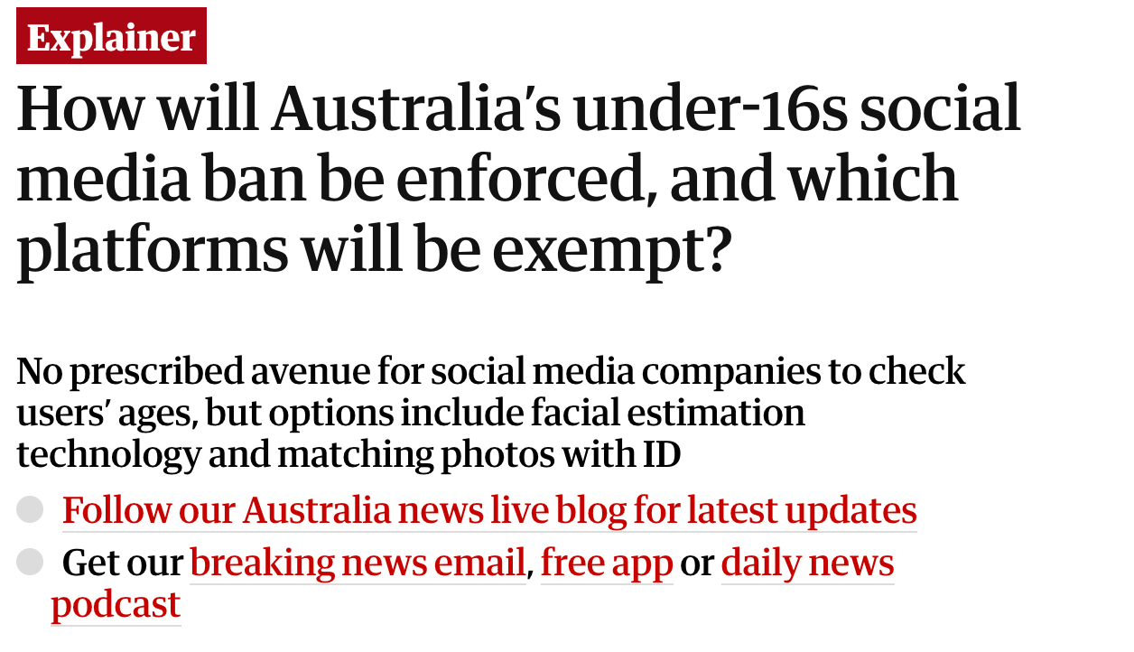 Australia's "Social Media Ban"