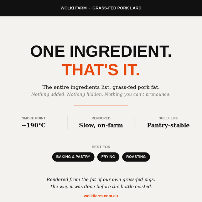 Grass Fed Pork Lard