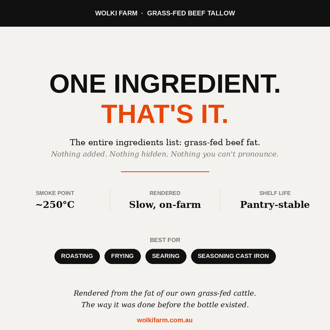 Grass Fed Beef Tallow